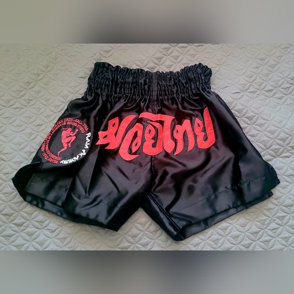 Other - Black Satin MUAY THAI BOXING Shorts - Raja Academy